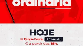 Hoje tem Sessão Ordinária na Câmara Municipal de Santa Luzia!