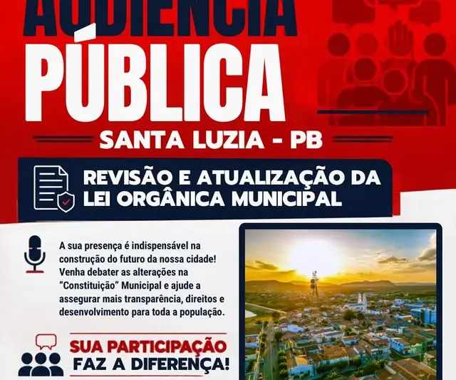 Câmara de Santa Luzia realiza audiência pública sobre revisão da Lei Orgânica