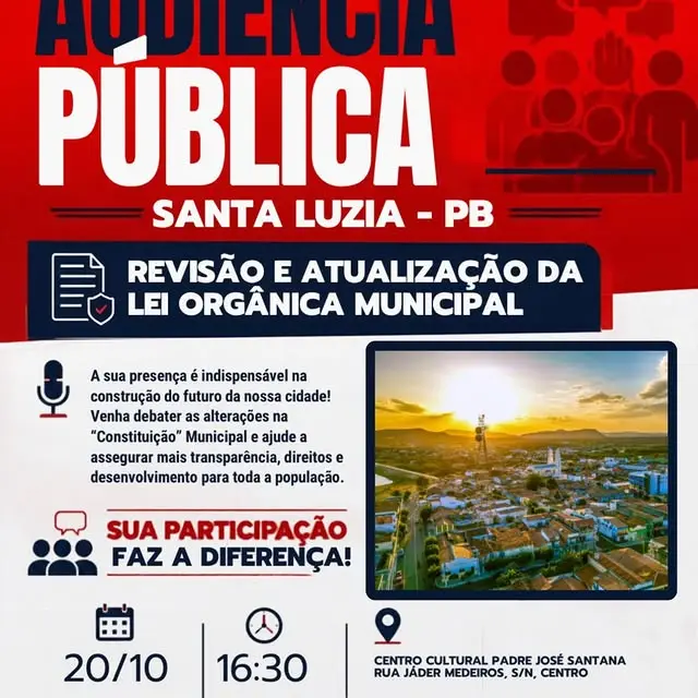 Câmara de Santa Luzia realiza audiência pública sobre revisão da Lei Orgânica