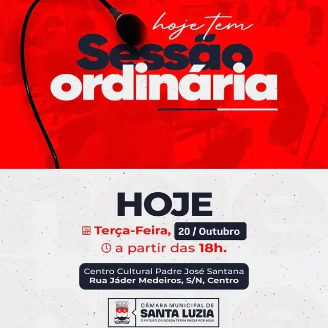 Câmara de Santa Luzia realiza sessão ordinária nesta terça-feira às 18h